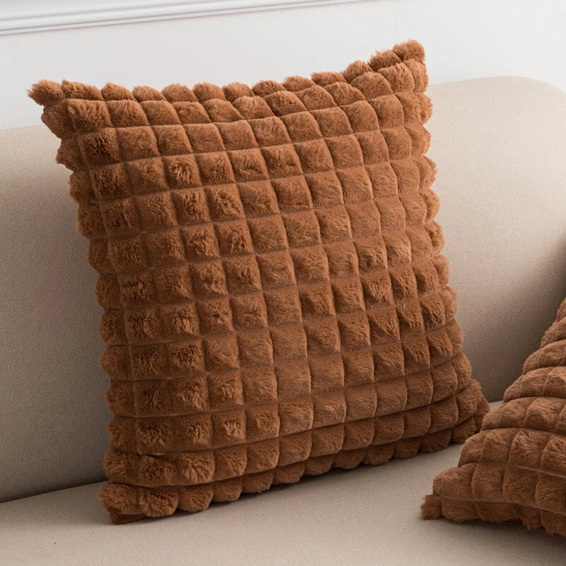 18 x 18 in Faux Fur Soft Fabric Throw Pillow Covers Case Sofa Bed Cushion Cover