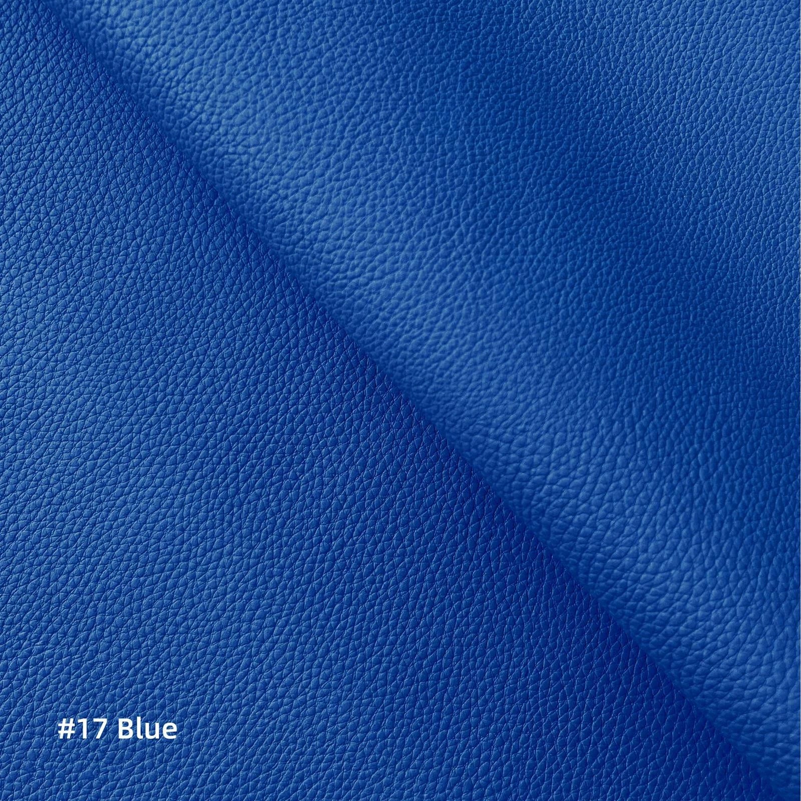Pb017 Cushion Cover*Middle Blue*Faux Leather synthetic Litchi Skin Box Sofa Seat