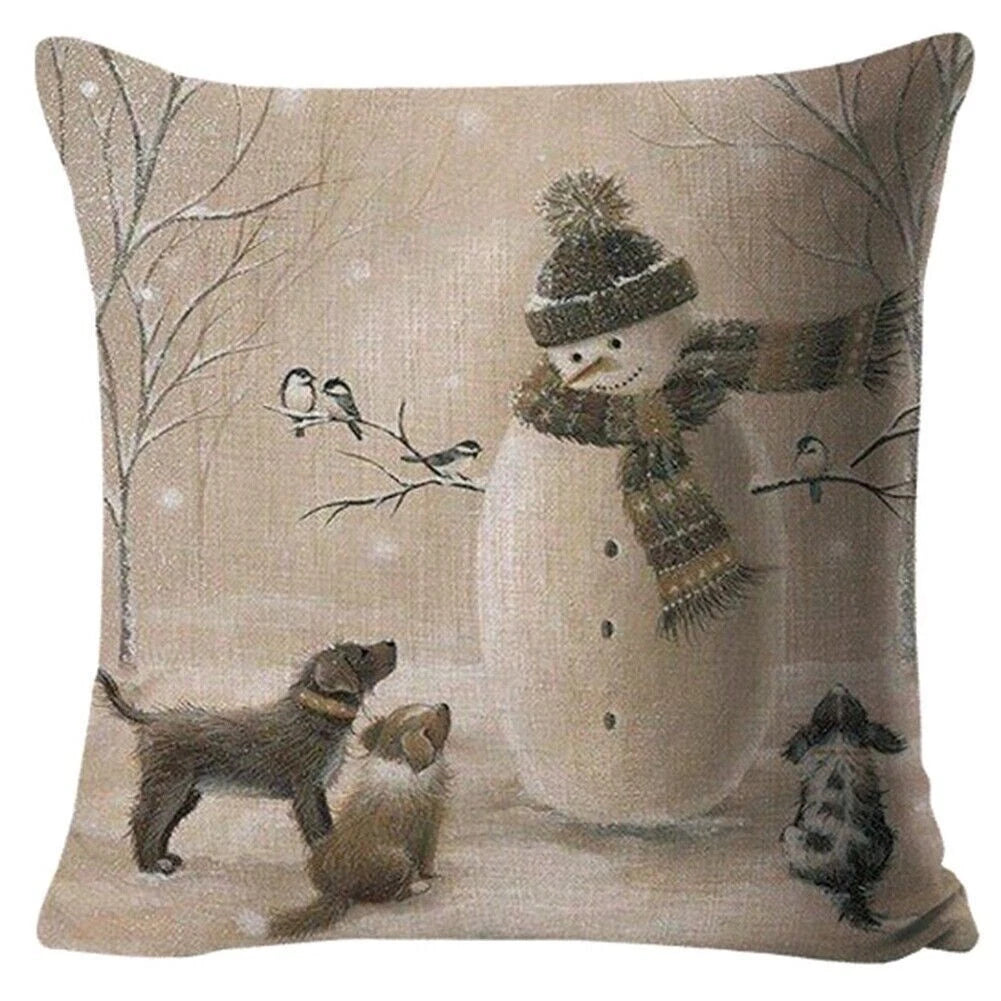 Christmas Dog Pillow Sofa Cases Bed Rabbit Home Deer Decor Cushion Gifts Cover