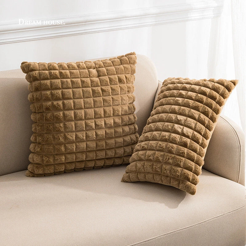 18 x 18 in Faux Fur Soft Fabric Throw Pillow Covers Case Sofa Bed Cushion Cover