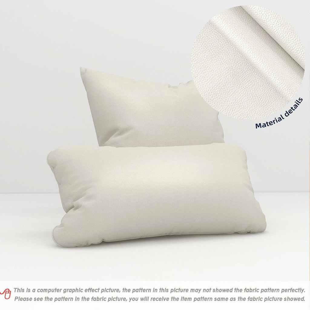 Pb045A Cushion Cover*Pearl White*Faux Leather synthetic Litchi Skin Sofa Seat