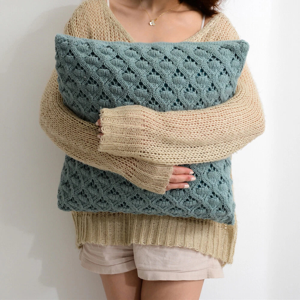 18'' Knitted Pillowcase Buttons Sofa Bed Throw Waist Cushion Covers Home Decor