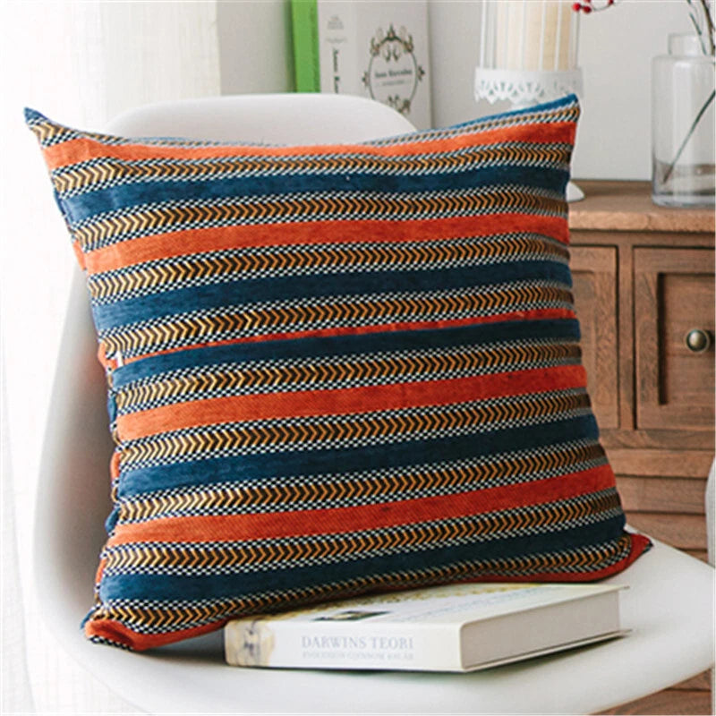 18x18" Chenille Fabric Vintage Throw Pillow Covers Sofa Bed Cushion Cover Case