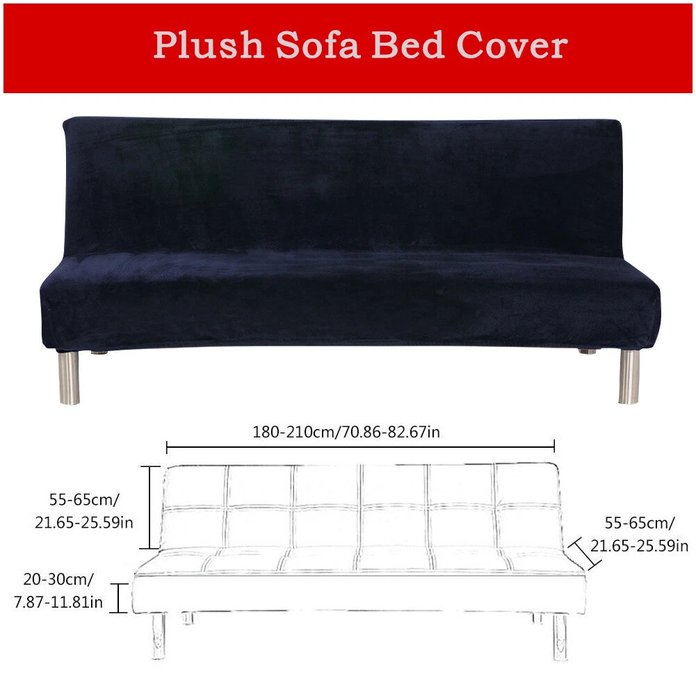 Armless Sofa Bed Cover Futon Full Size Thicker Plush Sofa Slipcover New