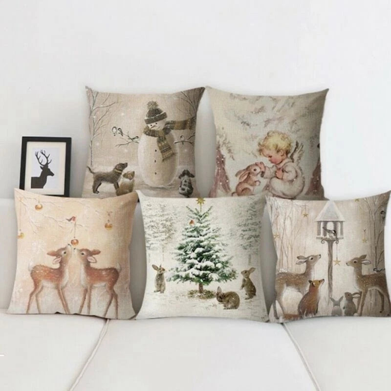 Christmas Dog Pillow Sofa Cases Bed Rabbit Home Deer Decor Cushion Gifts Cover