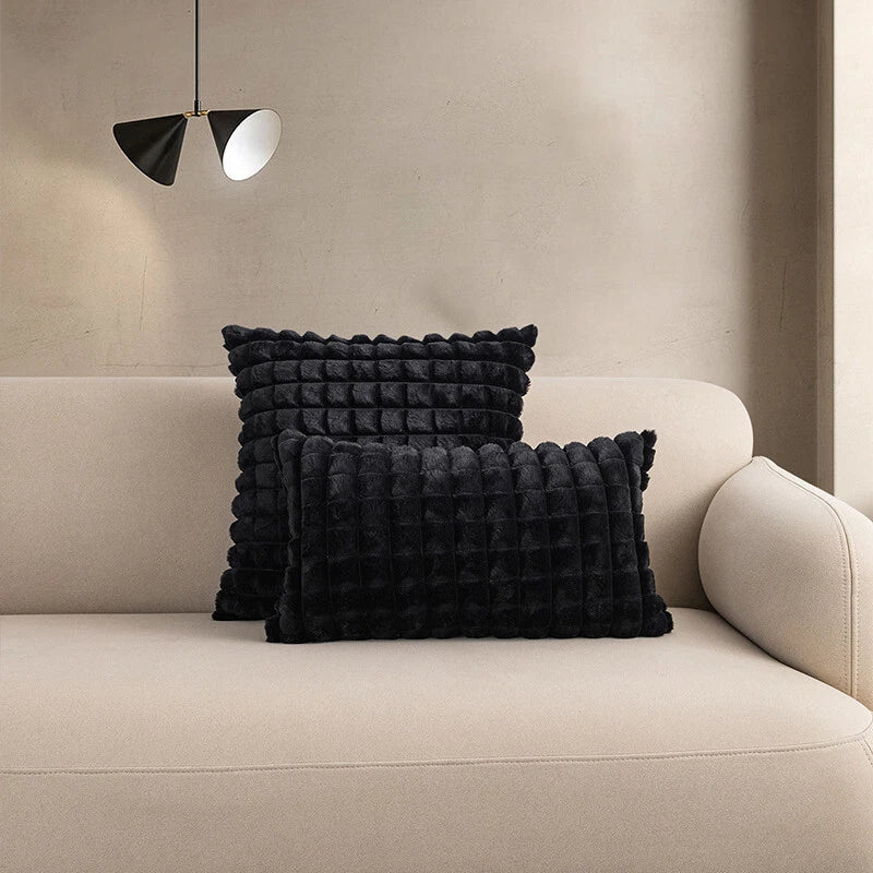18 x 18 in Faux Fur Soft Fabric Throw Pillow Covers Case Sofa Bed Cushion Cover