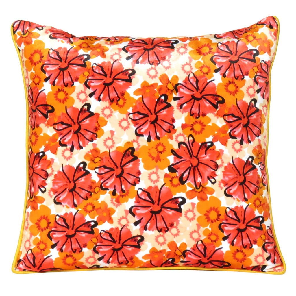 Velvet Cushion Cover Cozy Throw Pillowcase Home Decorative Flower Print Zipper