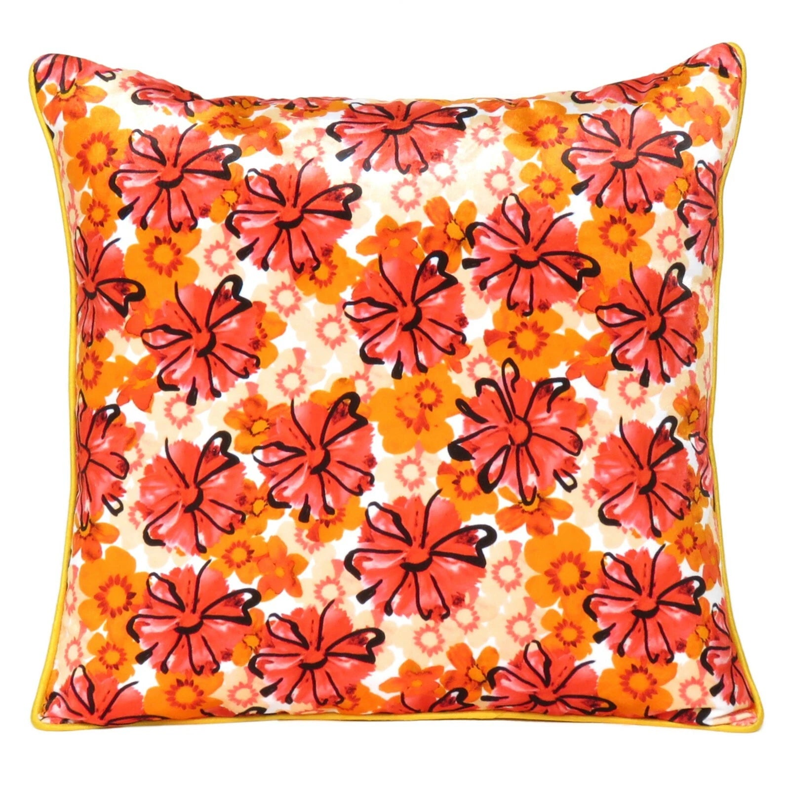 Velvet Cushion Cover Cozy Throw Pillowcase Home Decorative Flower Print Zipper