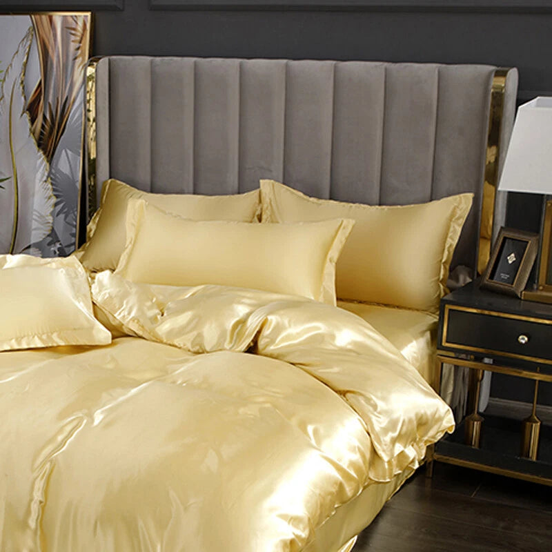 2pcs Satin Pillowcase Solid Color Pillow Covers Sofa Throw Cushion Covers Decor