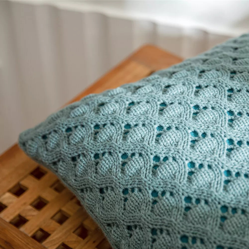 18'' Knitted Pillowcase Buttons Sofa Bed Throw Waist Cushion Covers Home Decor