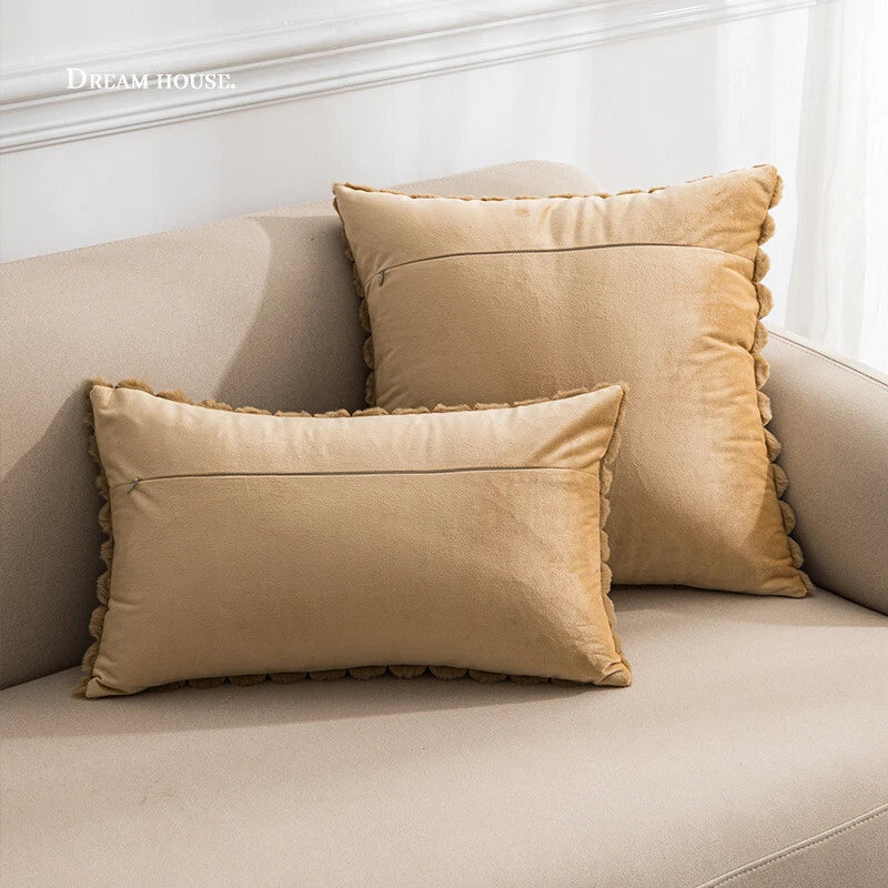 18 x 18 in Faux Fur Soft Fabric Throw Pillow Covers Case Sofa Bed Cushion Cover