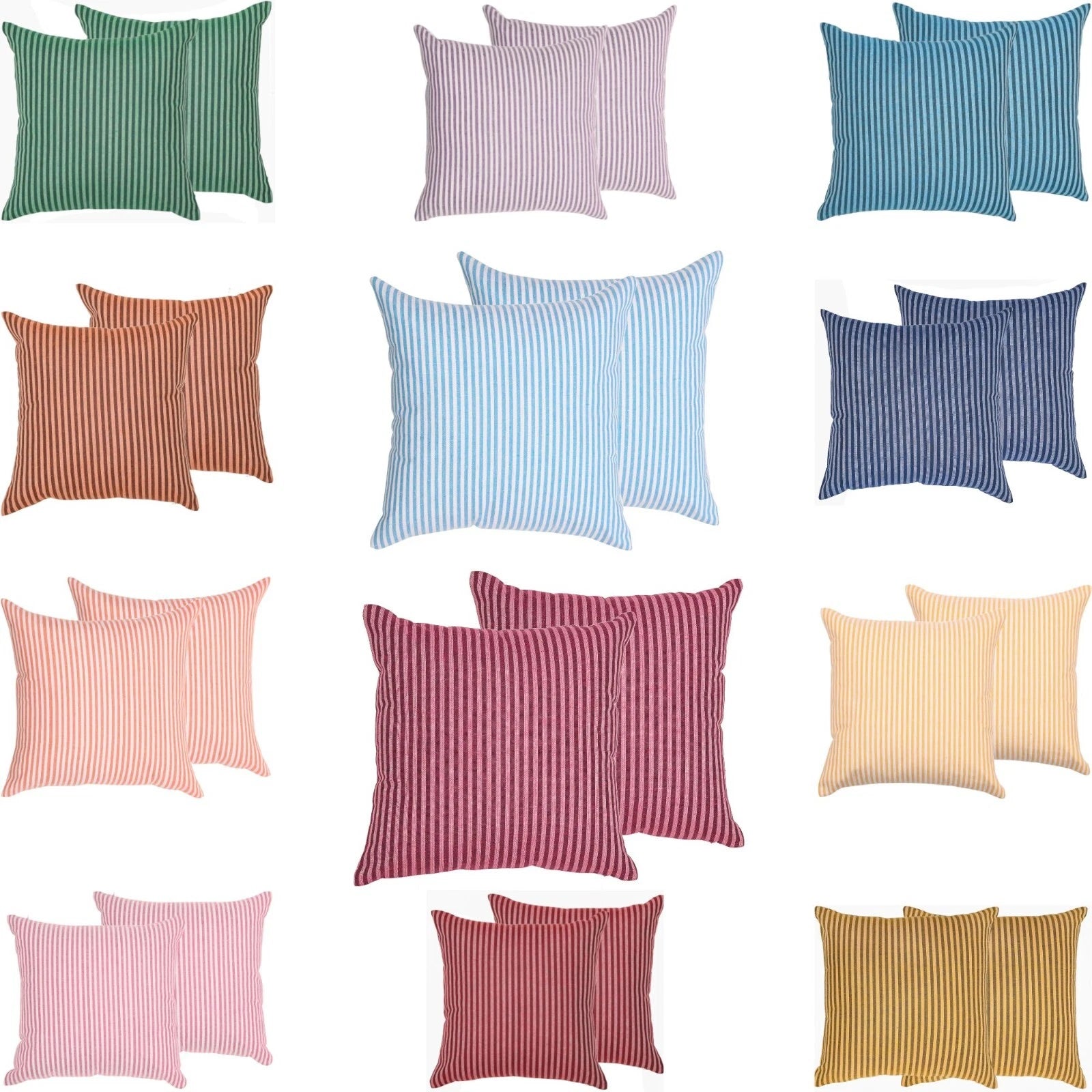 Cotton Cushion Covers Throw Pillow Cover Case Striped Home Sofa Decor-Set of 2