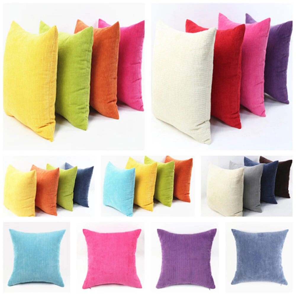 Corduroy Throw Pillow Case Large Cushion Cover Bed Home Sofa Decor Pillowcase