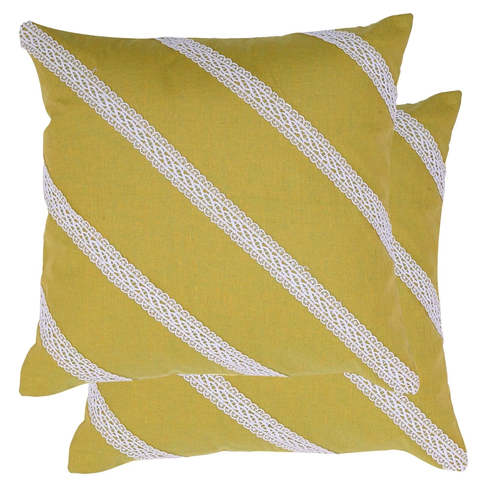Home Decorative Cotton Cushion Cover Throw Pillowcase Sofa Decor Diagonal Lace