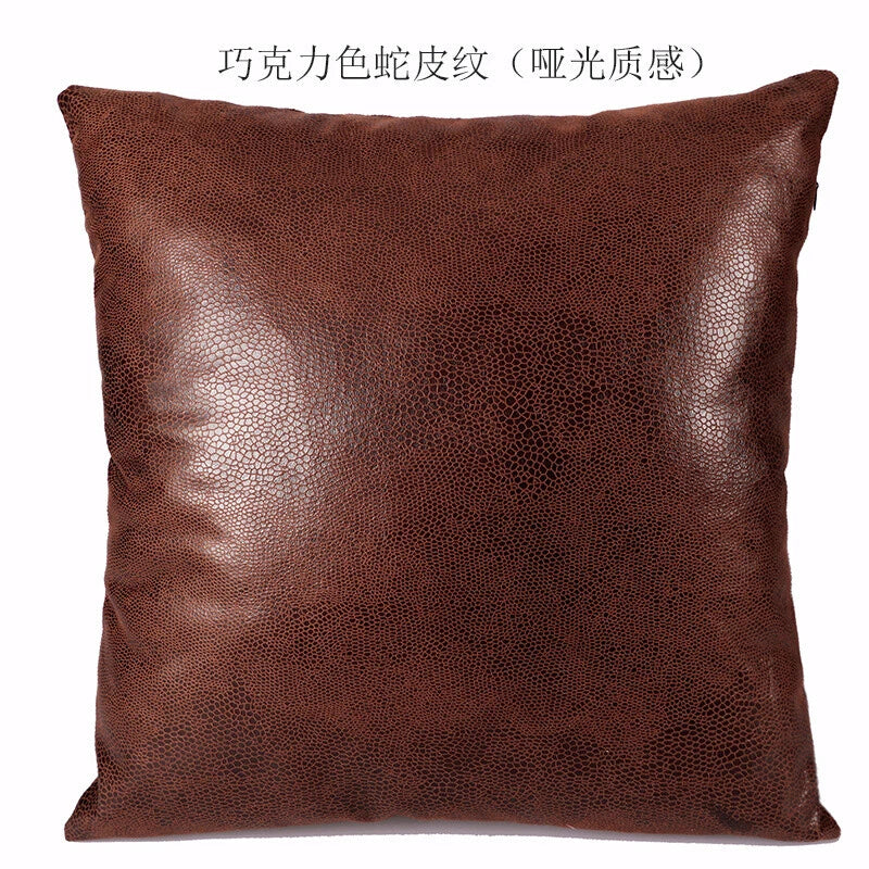 Retro Luxury Faux PU Leather Pillow Case Cushion Cover Throw Sofa Bed Home Decor