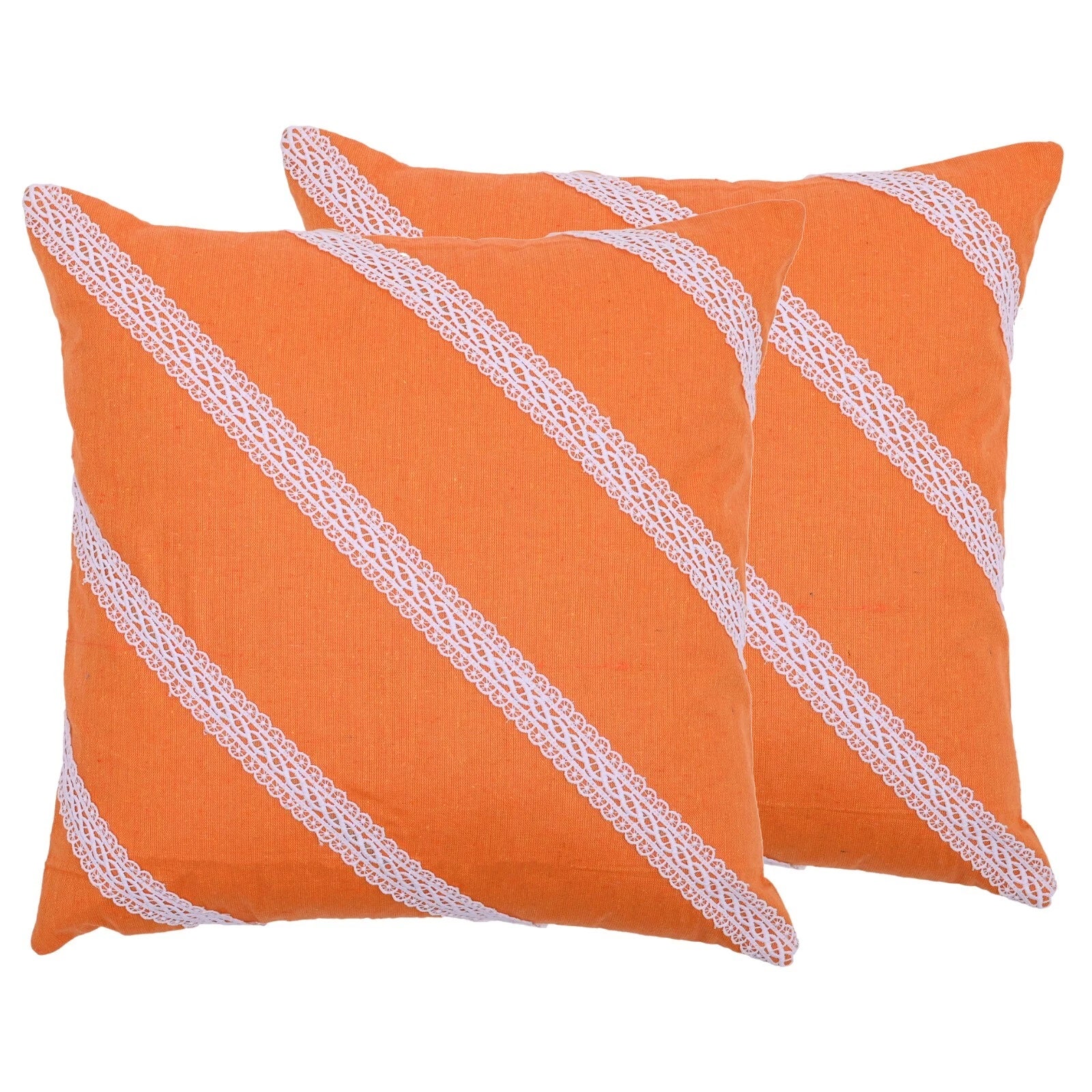 Home Decorative Cotton Cushion Cover Throw Pillowcase Sofa Decor Diagonal Lace