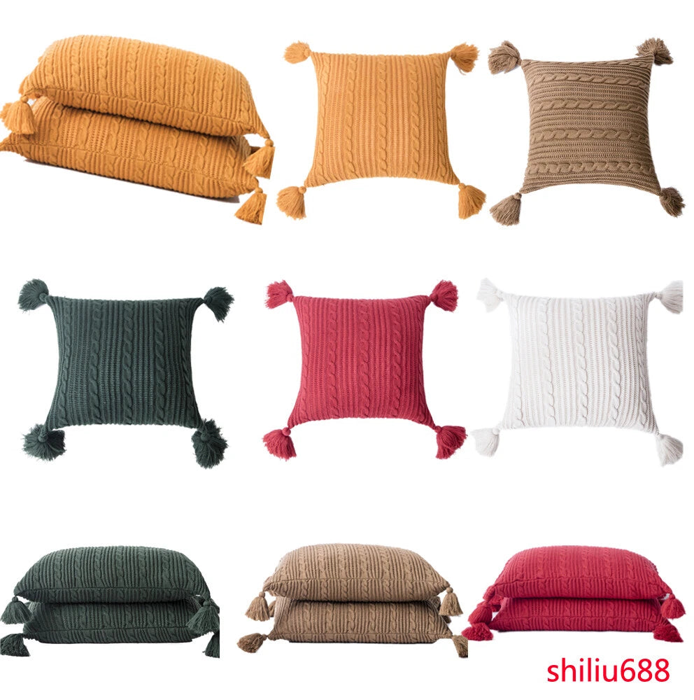 Knitted Cushion Cover Throw Pillow Cases Sofa Bedroom Pillowcase Home Decor New
