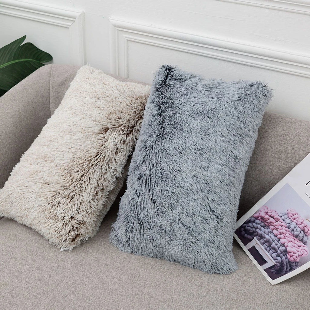 Velvet Plush Fur Faux Pillow Case Bed Sofa Waist Throw Cushion Cover Home Decor