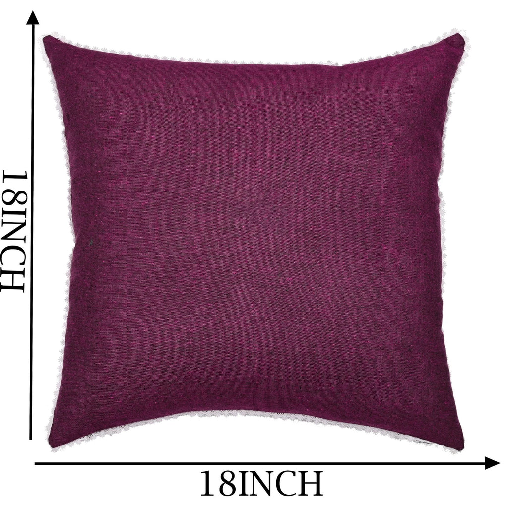 Cotton Cushion Cover Home Sofa Decor Throw Pillow Case Covers Solid with Lace