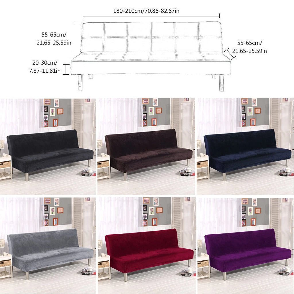 Armless Futon Sofa Bed Cover Full Size Thicker Plush Sofa Slipcover orPillowcase
