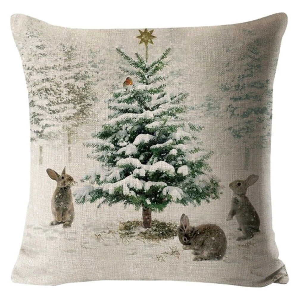 Christmas Dog Pillow Sofa Cases Bed Rabbit Home Deer Decor Cushion Gifts Cover