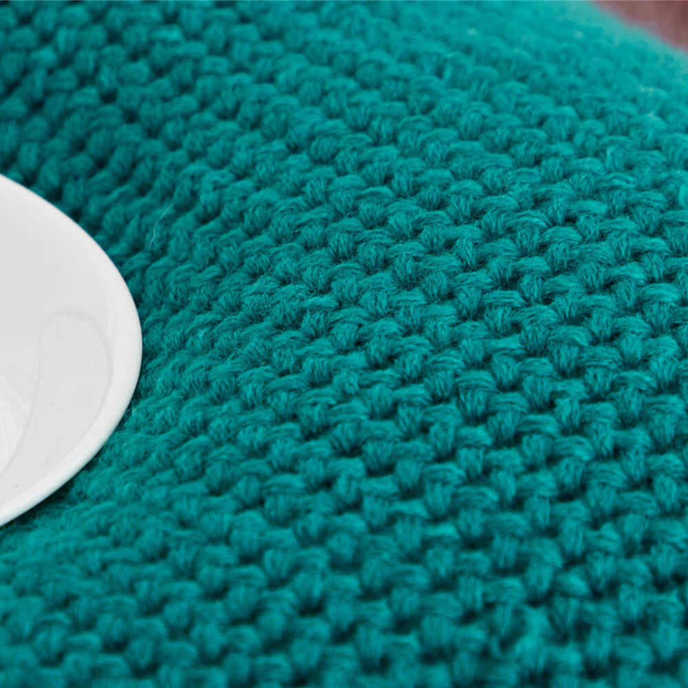 18'' Knitted Pillowcase Buttons Sofa Bed Throw Waist Cushion Covers Home Decor