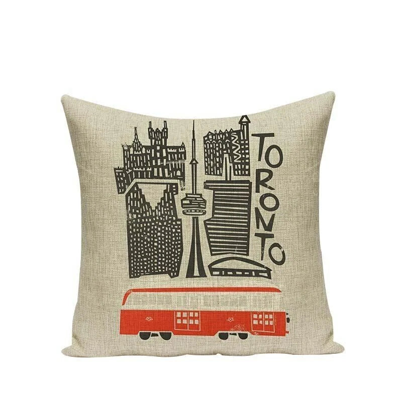 High Quality Cushion Cover Creative Building Car Printed Sofa Bed Chair Home