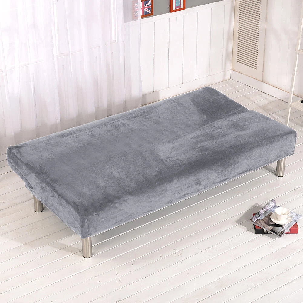 Armless Sofa Bed Cover Futon Full Size Thicker Plush Sofa Slipcover New