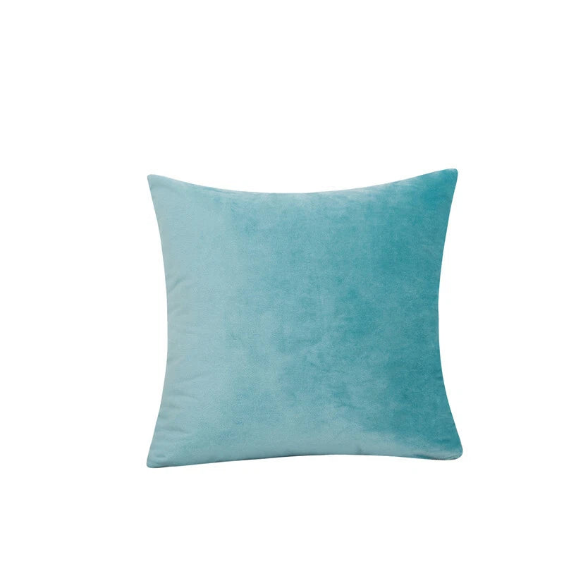 16" Solid Velvet Cushion Cover Candy Color Pillow Case For Sofa Car Home Decor