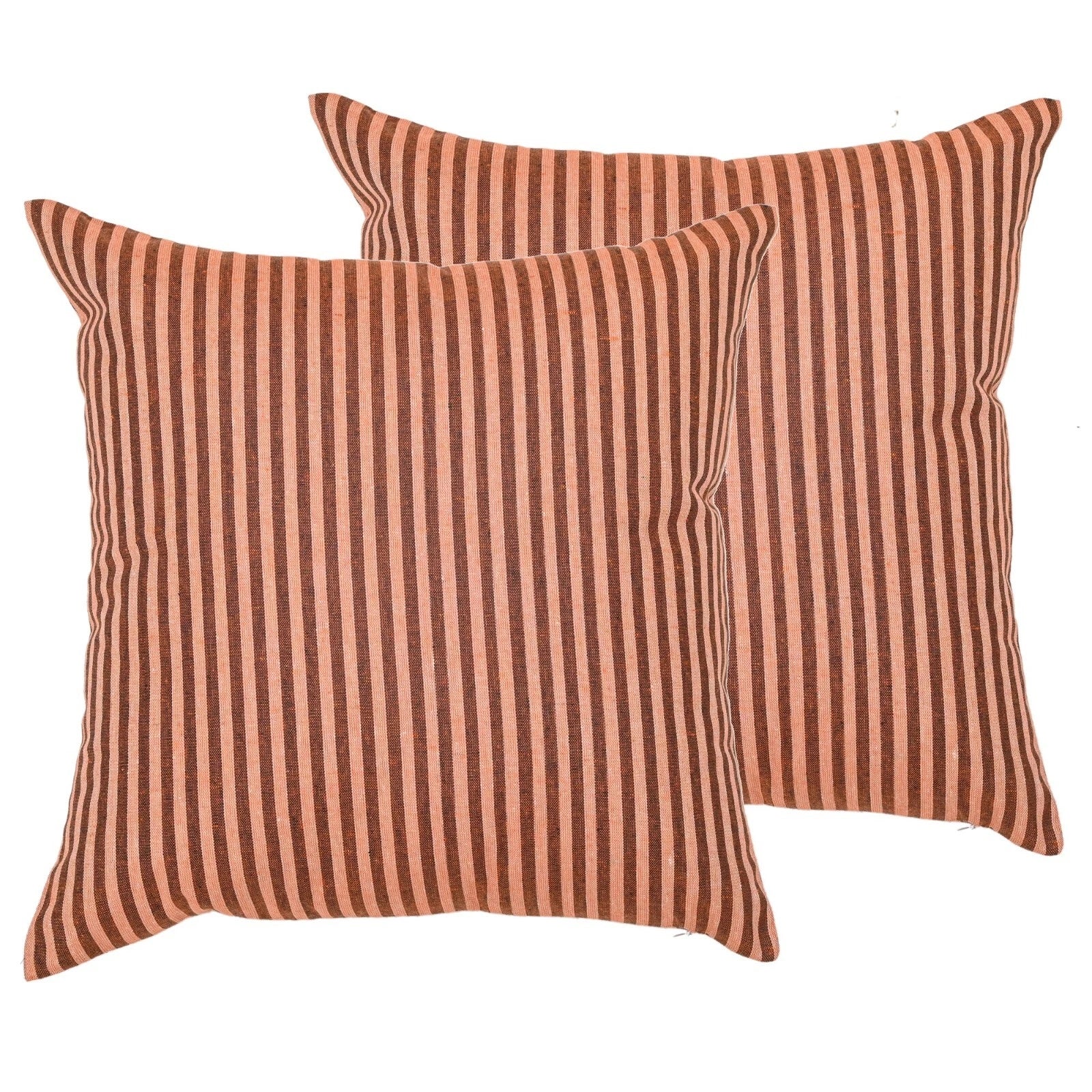 Cotton Cushion Covers Throw Pillow Cover Case Striped Home Sofa Decor-Set of 2