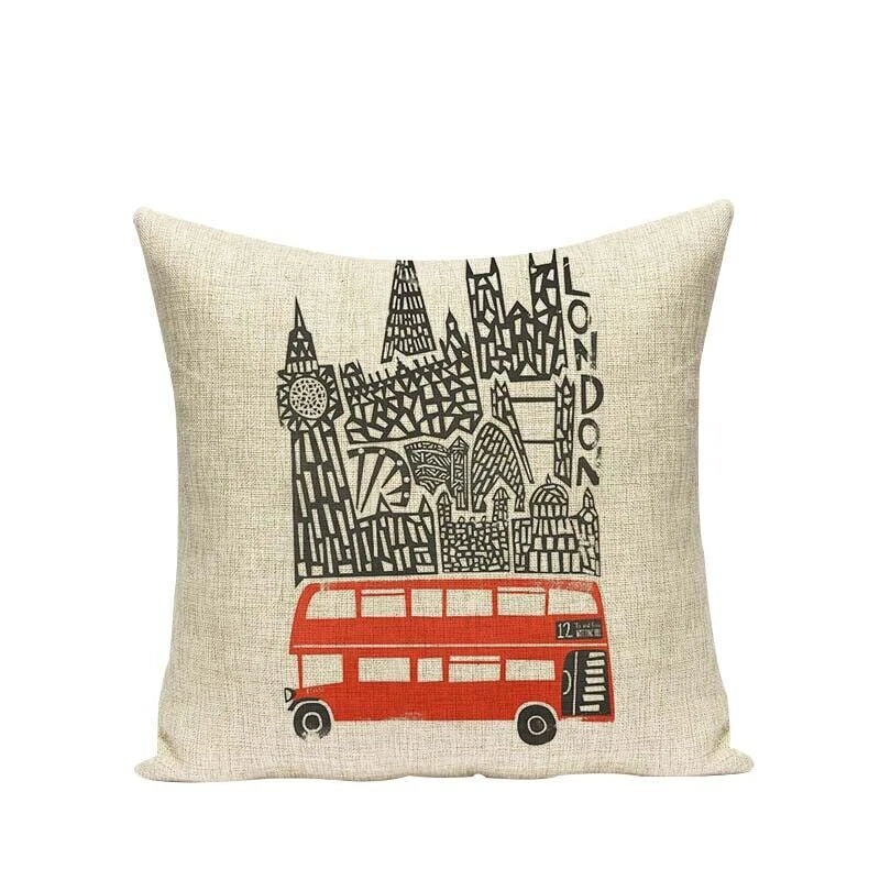 High Quality Cushion Cover Creative Building Car Printed Sofa Bed Chair Home