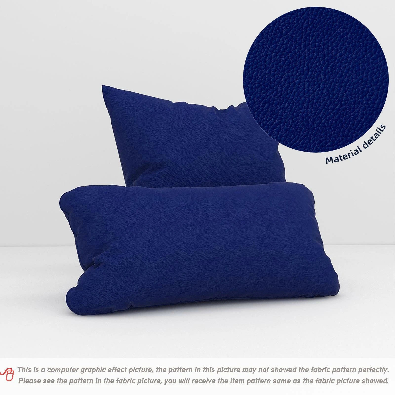Pb016 Cushion Cover*Deep Blue*Faux Leather synthetic Litchi Skin Box Sofa Seat