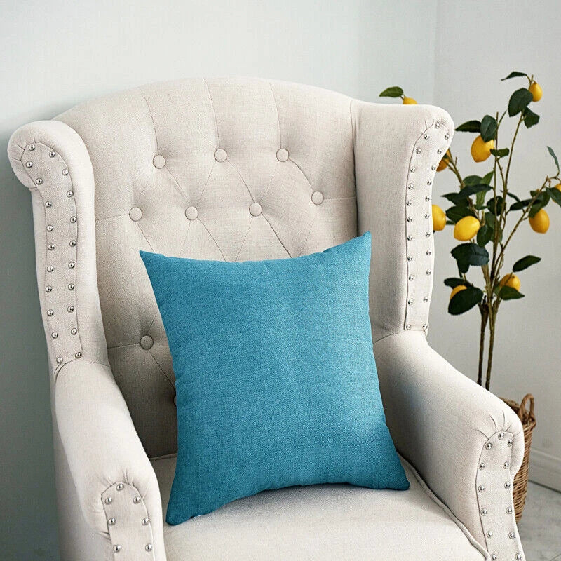 1pc Solid Color Sofa Bed Waist Throw Cushion Covers Pillowcase Christmas Decor