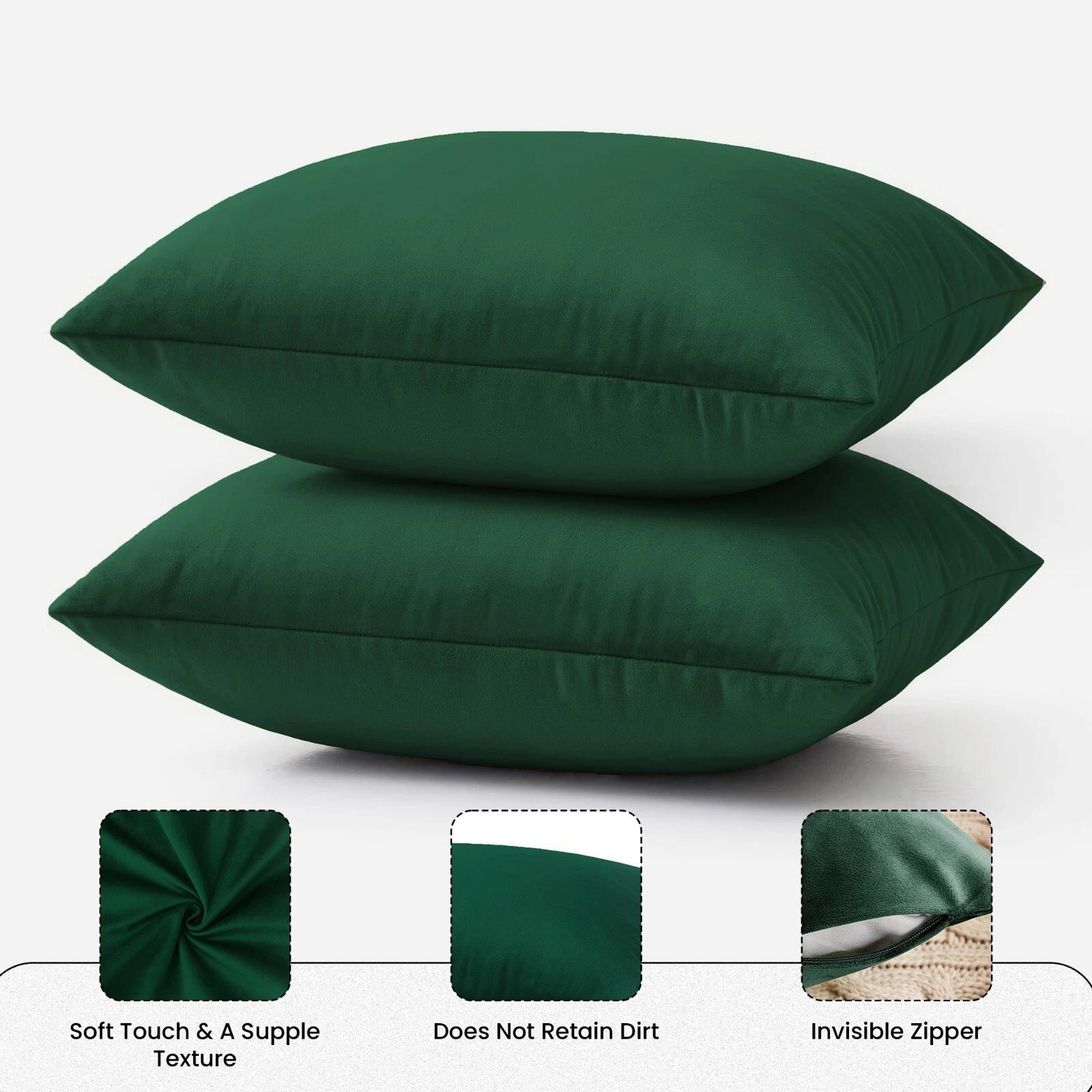 Velvet Cushion Covers Square Sofa Pillow Cases Pack of 4, 3, 2  Bed Sofa Decor