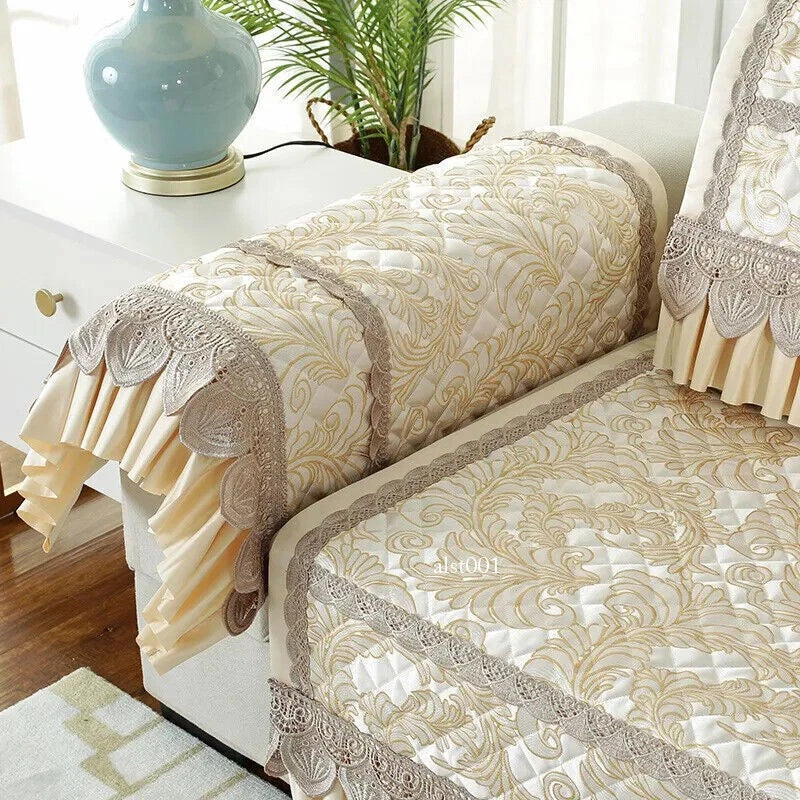 Classical Lace Couch Covers Jacquard Quilted Seat Cushion Universal Skirt Towel