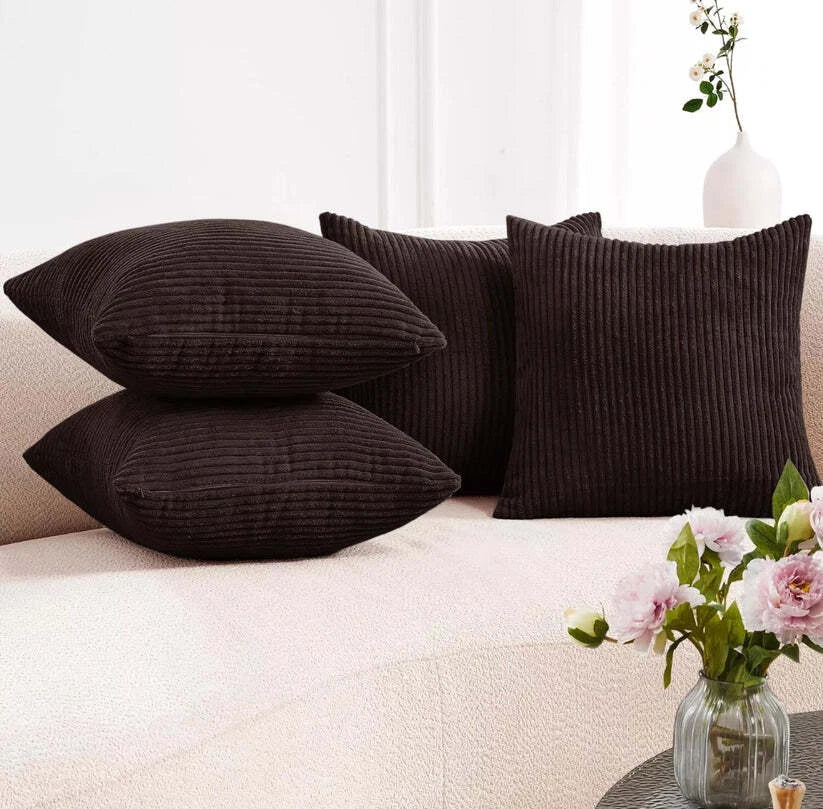 Pack of 1,2,4,6 Velvet Filled Cushion Covers 18x18 Sofa Decor Throw Pillow Cases
