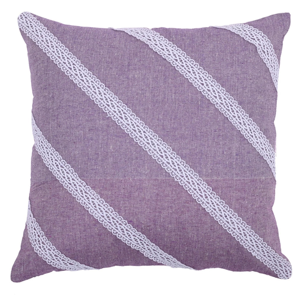 Decorative Cushion Cover Cotton Throw Pillow Case Home Sofa Decor Diagonal Lace