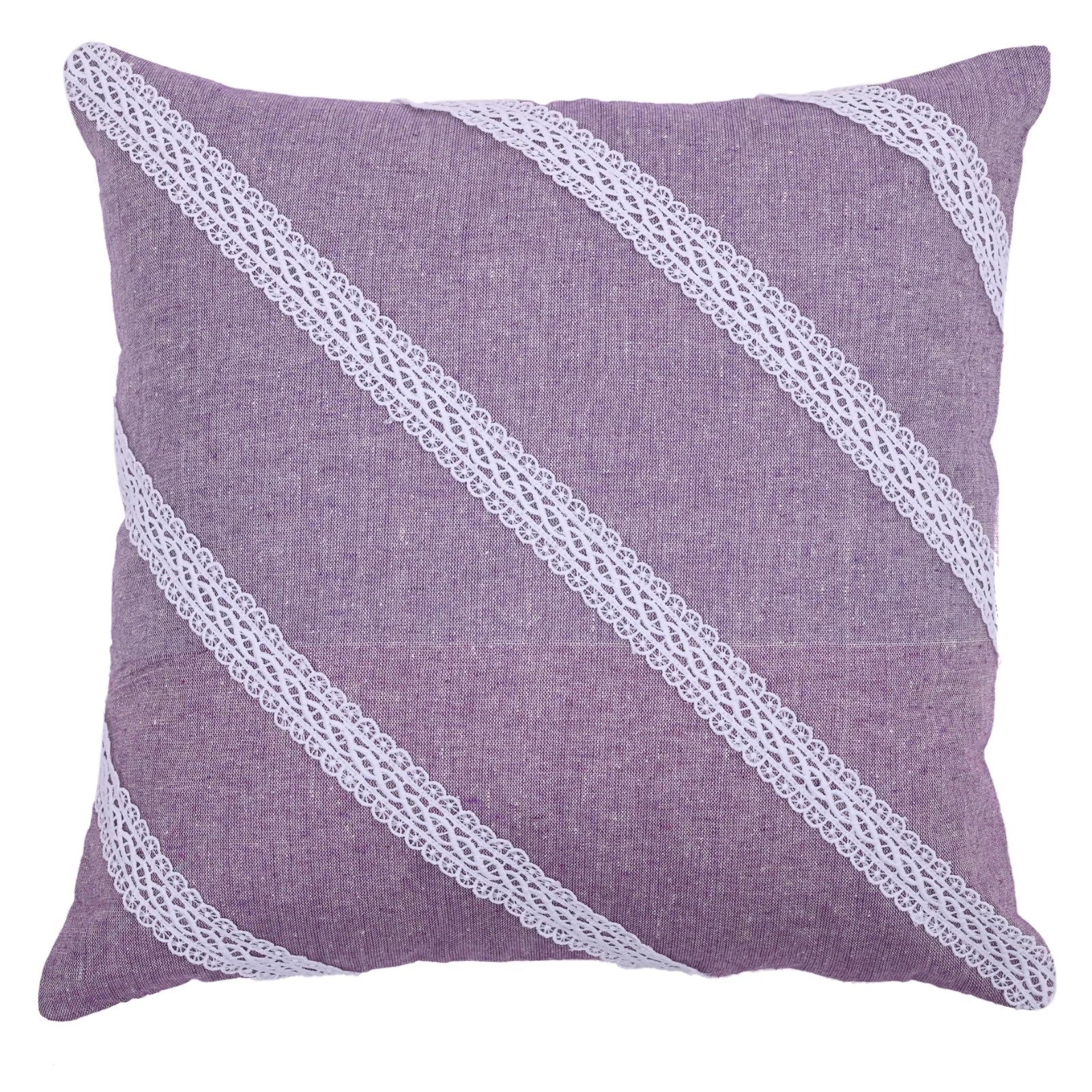 Decorative Cushion Cover Cotton Throw Pillow Case Home Sofa Decor Diagonal Lace