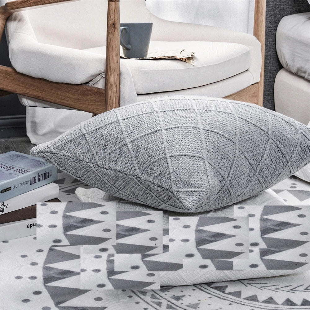 Modern Fashion Knitted Pillow Case Home Office Decor Sofa Bed Waist Cushions 1pc