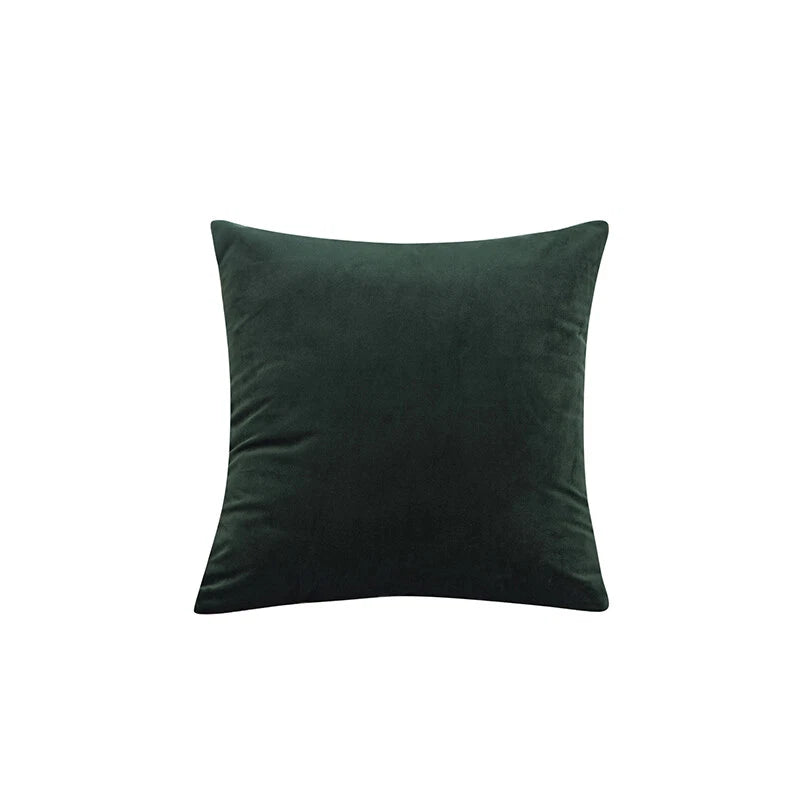 16" Solid Velvet Cushion Cover Candy Color Pillow Case For Sofa Car Home Decor