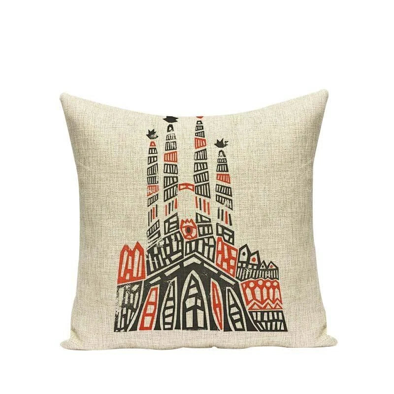 High Quality Cushion Cover Creative Building Car Printed Sofa Bed Chair Home