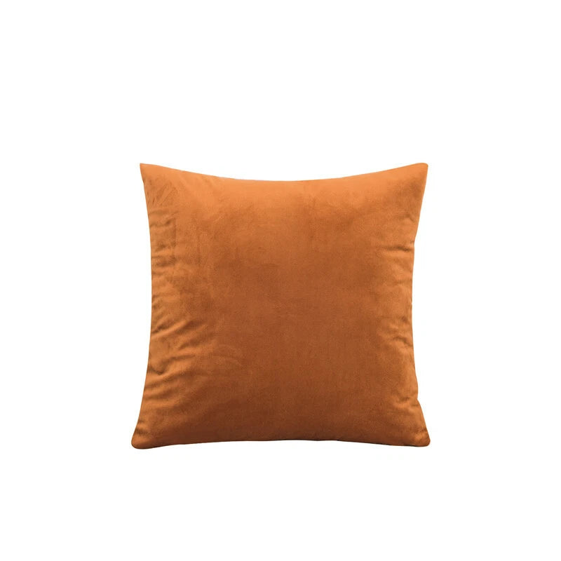 16" Solid Velvet Cushion Cover Candy Color Pillow Case For Sofa Car Home Decor