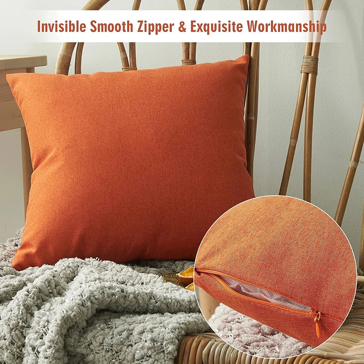 Outdoor Waterproof Cushion Cover Square Pillow Cases for Patio Tent Couch Sofa