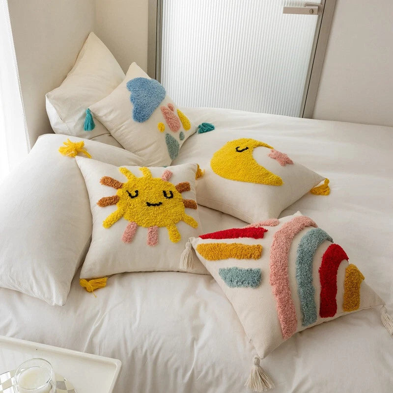 18"x 18" Cotton Canvas Throw Pillow Covers Sofa Cushion Cover Decorative For Kid