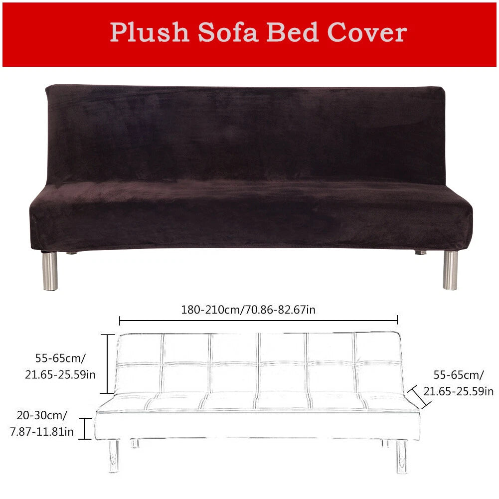 Armless Futon Sofa Bed Cover Full Size Thicker Plush Sofa Slipcover orPillowcase