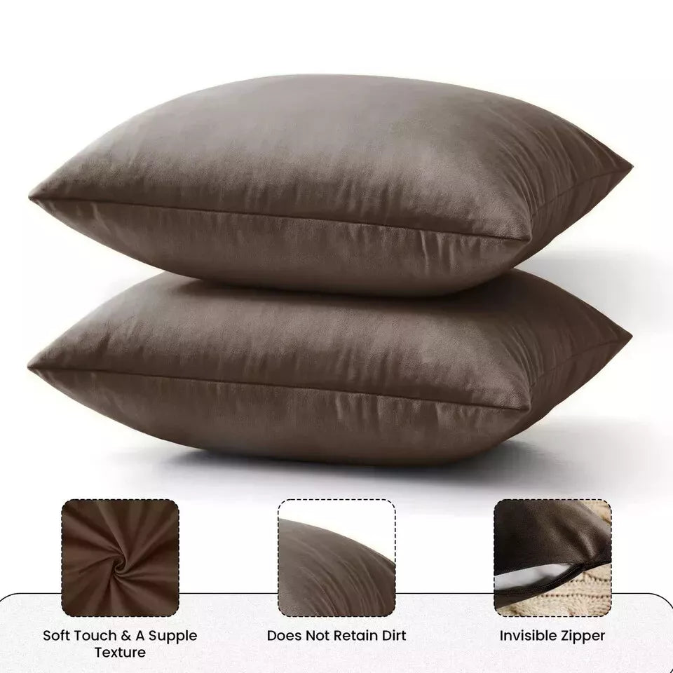 Velvet Cushion Covers Square Sofa Pillow Cases Pack of 4, 3, 2  Bed Sofa Decor