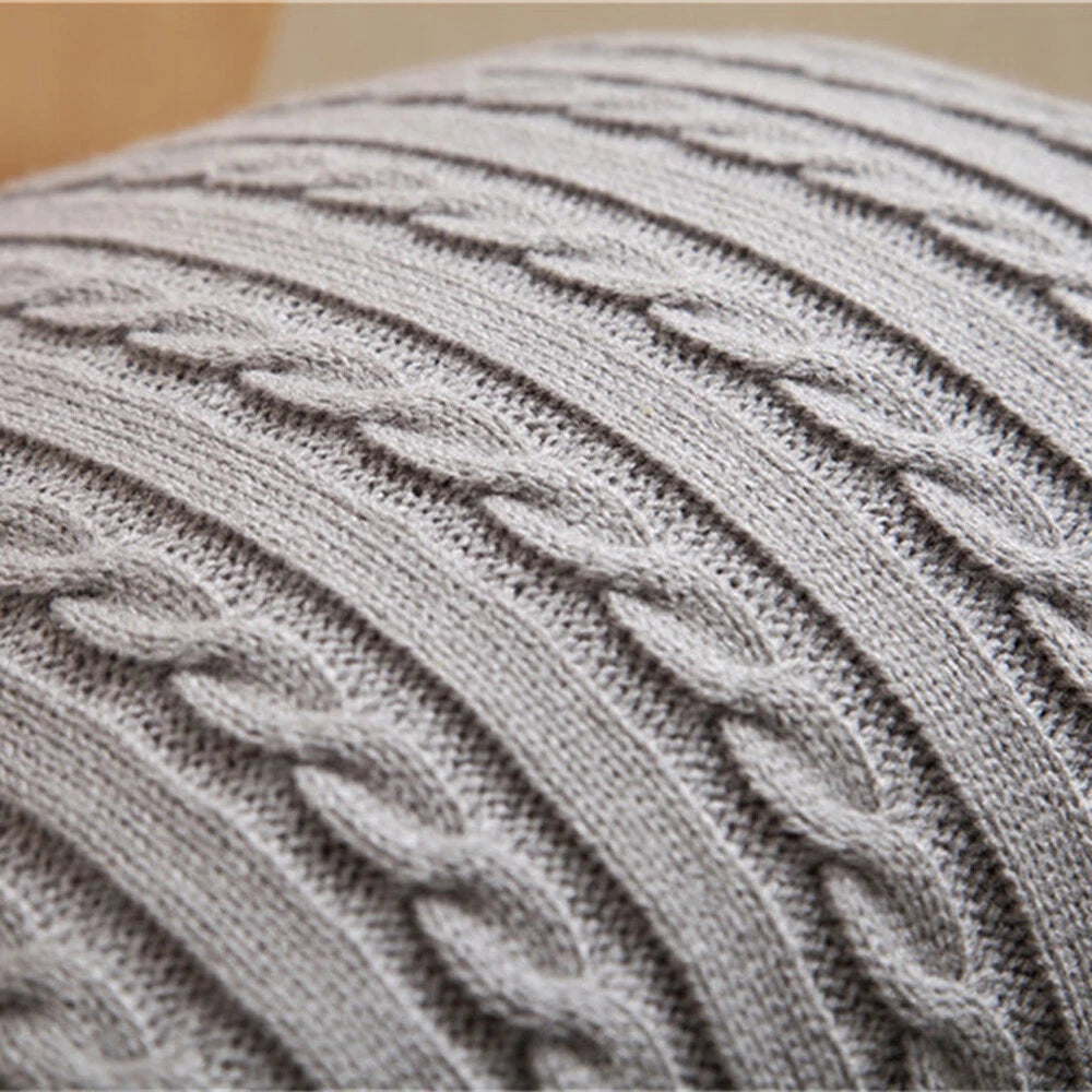 18'' Knitted Pillowcase Buttons Sofa Bed Throw Waist Cushion Covers Home Decor