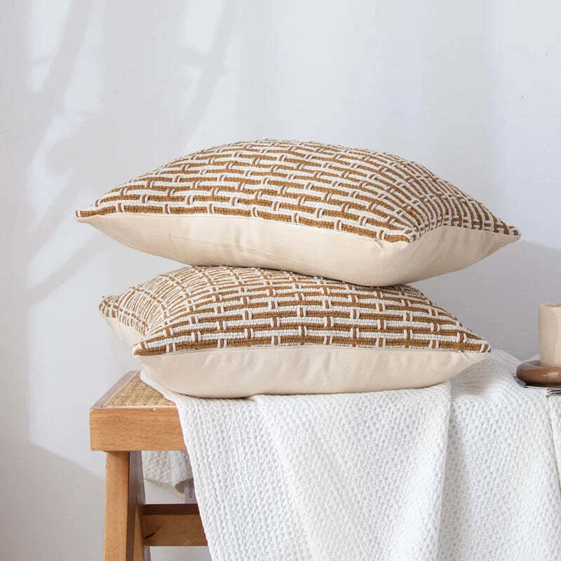 Woven Texture Cushion Cover for Home Sofa Bed Living Room