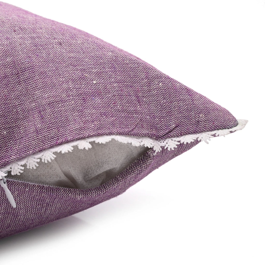 Cushion Covers Case Cotton Throw Pillow Cover Sofa Home Decor Solid with Lace-S5