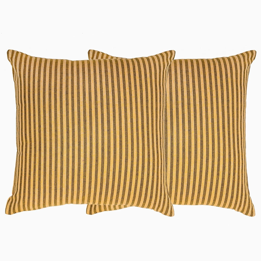 Cotton Cushion Covers Throw Pillow Cover Case Striped Home Sofa Decor-Set of 2